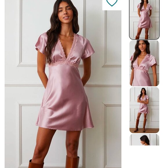 LA Hearts Blue Satin Mini Dress Size M- WORN ONCE - Picture 4 of 4